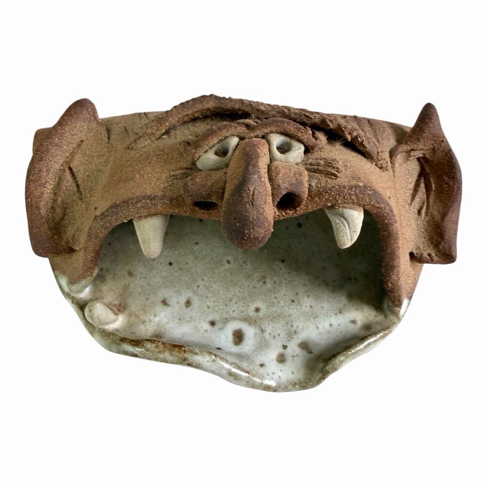 Vintage Ron Scharf Ceramic Piece 1950’s Signed Ugly Face Monster Troll Pottery